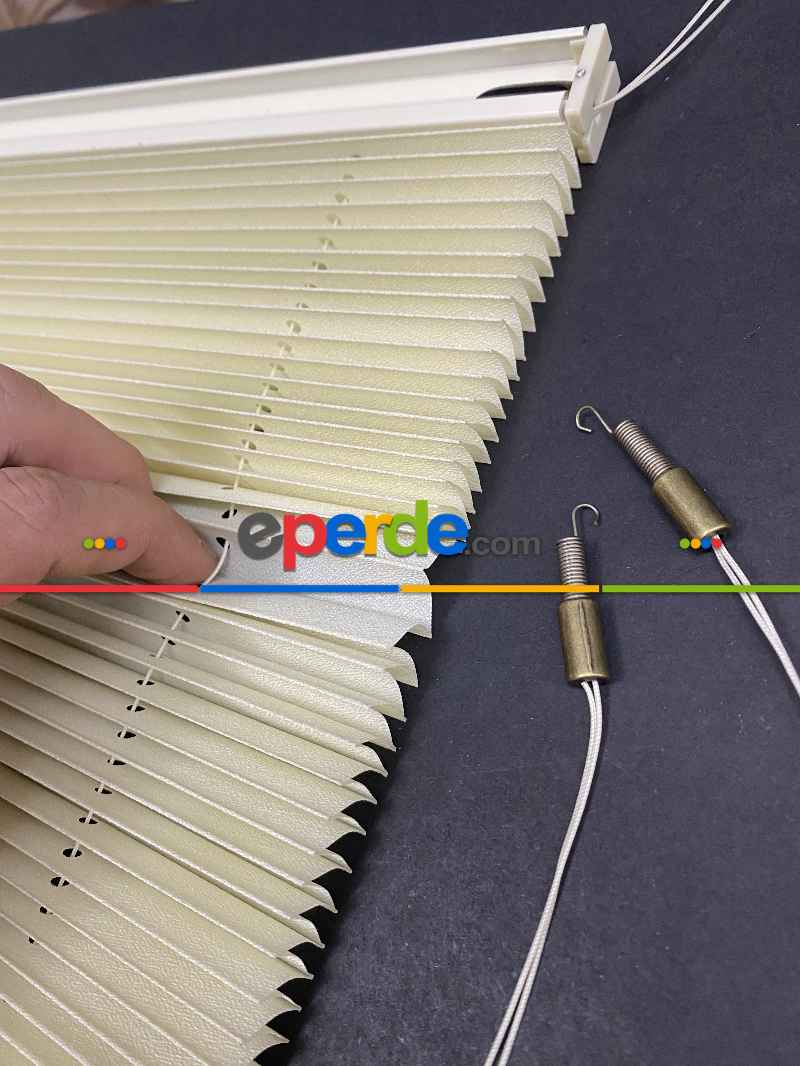 Plise Perde Krem Renk