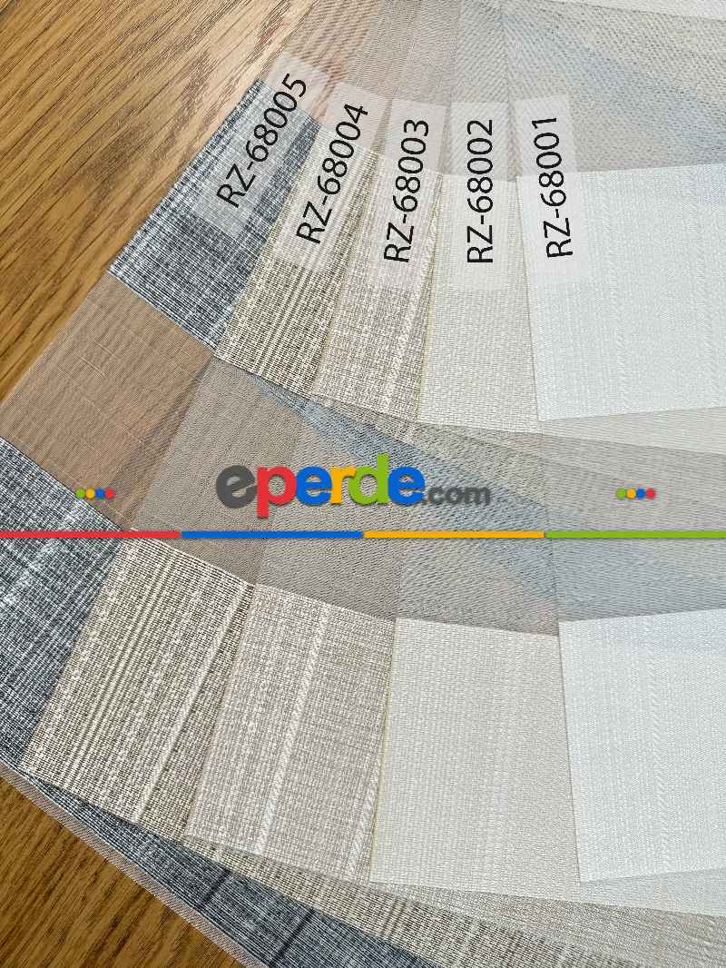 Genç Odası Gri Jakar Dokuma Zebra Perde, Standart Metal Kasalı Yüksek Kalite Kornişe Kolay Montaj Seçenekli