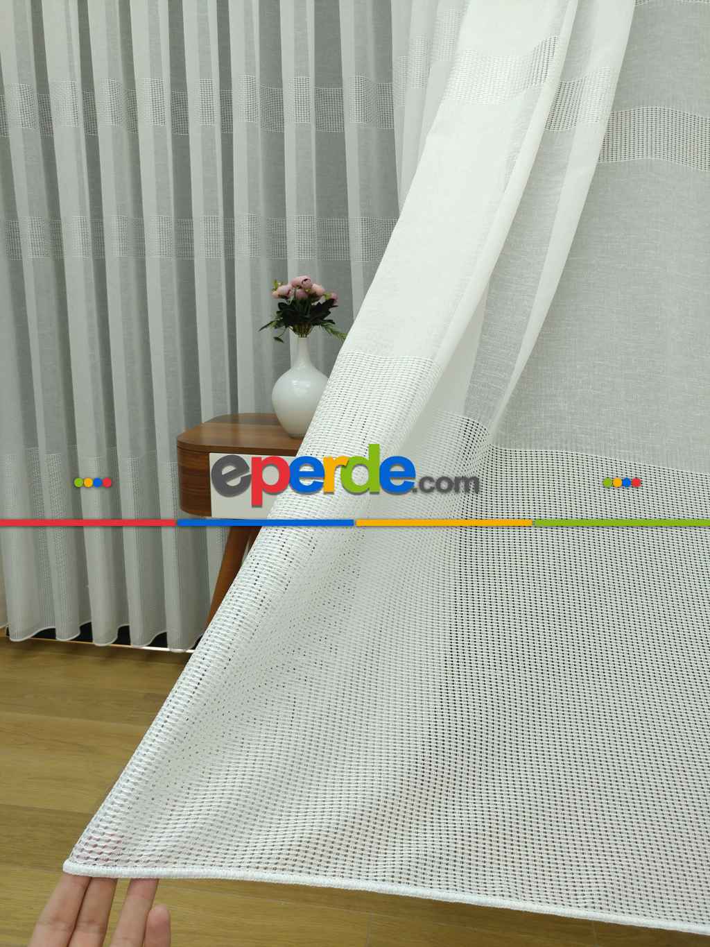 Keten Tül Gramajlı Perde- Ekru - Kurşunlu Tül