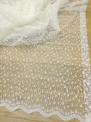 Ekru Renk Tül Perde Ve Kruvaze Perde Geniş En- Krem Açık