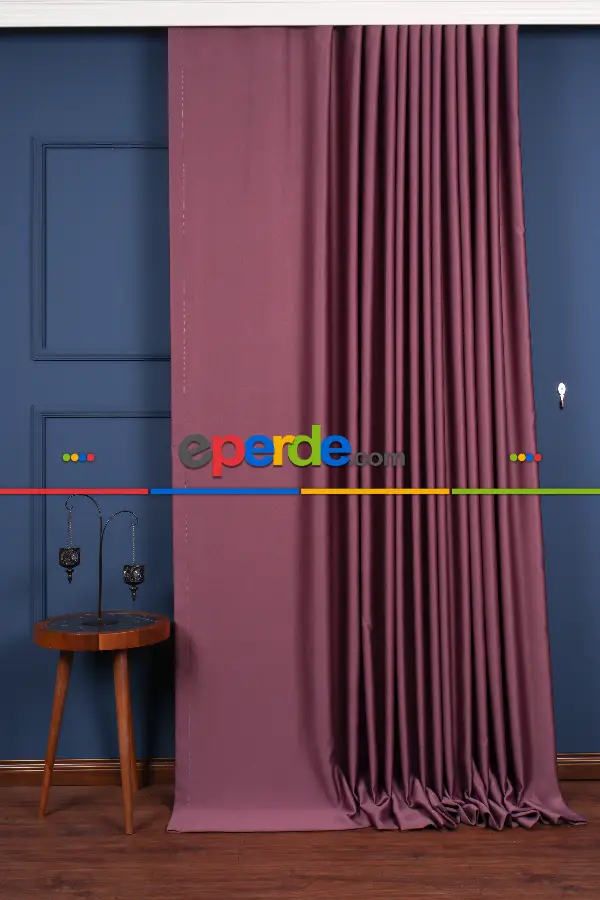 Yatak Odası Fon Perde - Gül Kurusu Blackaut Fon Perde 0 Işık Geçirmez