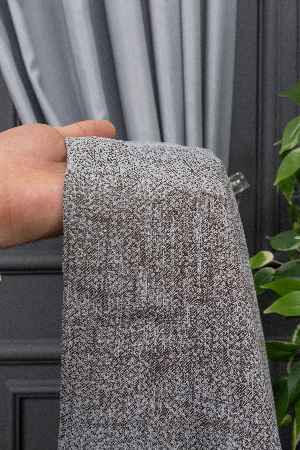 Gri Desenli Pano Fon Perde