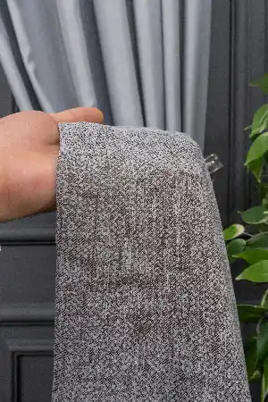 Gri Desenli Pano Fon Perde