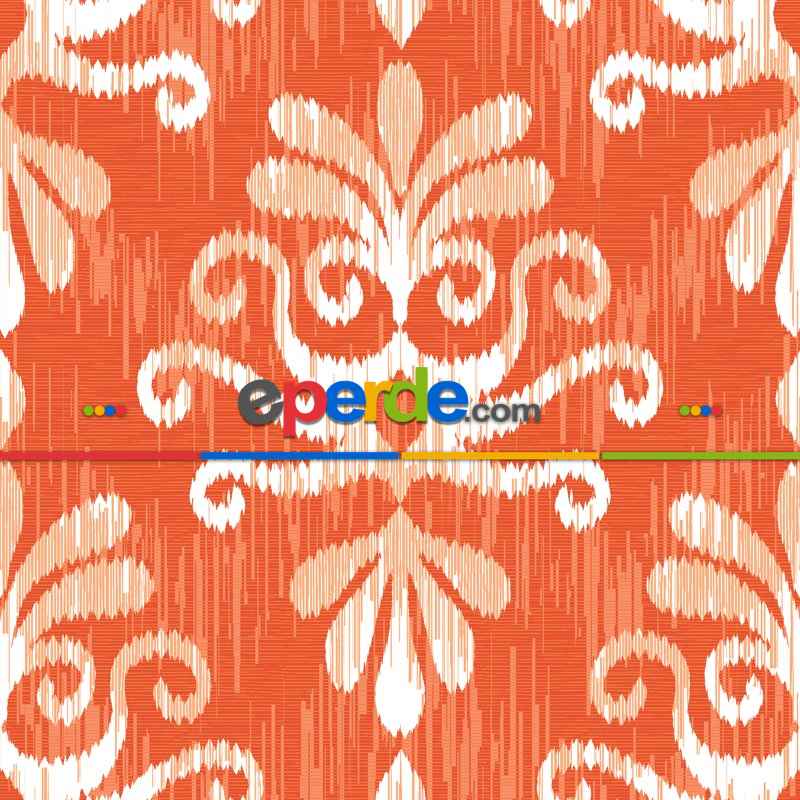 Salon Fon - Etnik Desenli Fon Perde Evm1081 Kumaşı Kalındır Duck Bezi Değildir- Beyaz-Krem