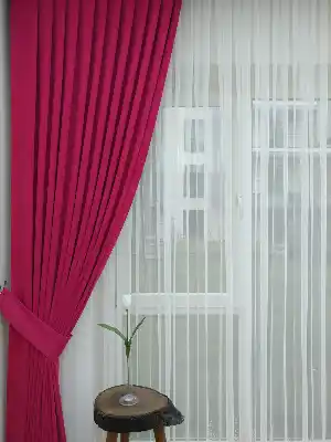 Fuşya Düz Sade Fon Perde (  Dökümlü Fon )- Fuşya