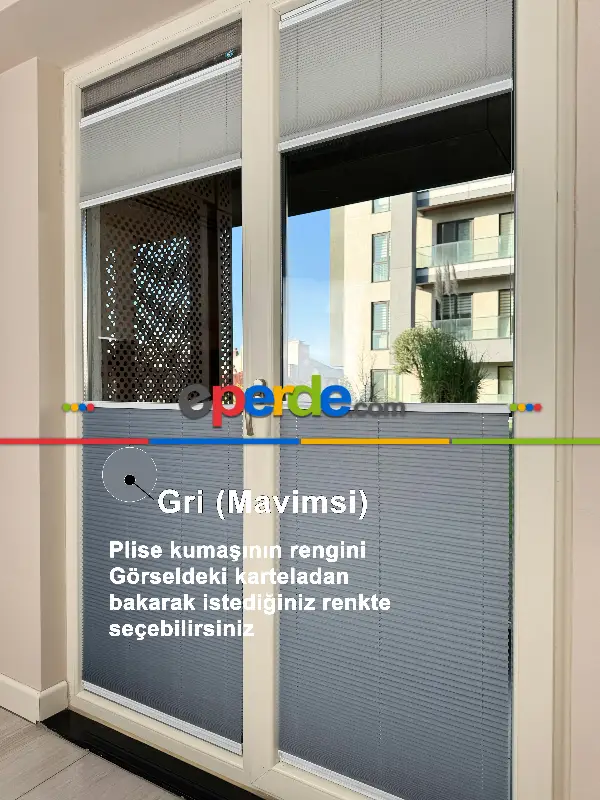 Yapışkanlı Sistem - Tüllü Plise Perde - 15 Renk - Plise Perdeyi Hem Tül Hem Kalın Perde Olarak Kullanın