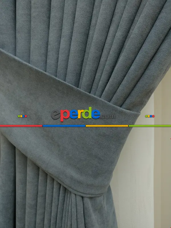 Gri - Düz Fon Perde ( Dökümlü Fon Perde)- Gri-füme-antrasit