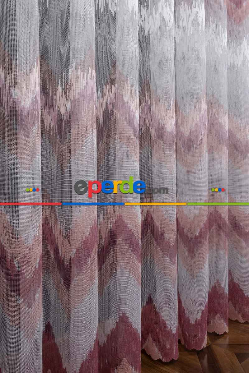 Harmony Pudra Gülkurusu Pembe Renk Tül Yeni Moda Tasarım Tül Perde