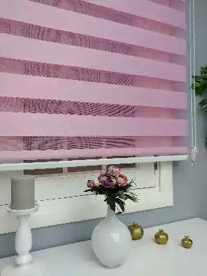 Oturma Odası - Pembe Zebra Perde - Düz Zebra Perde