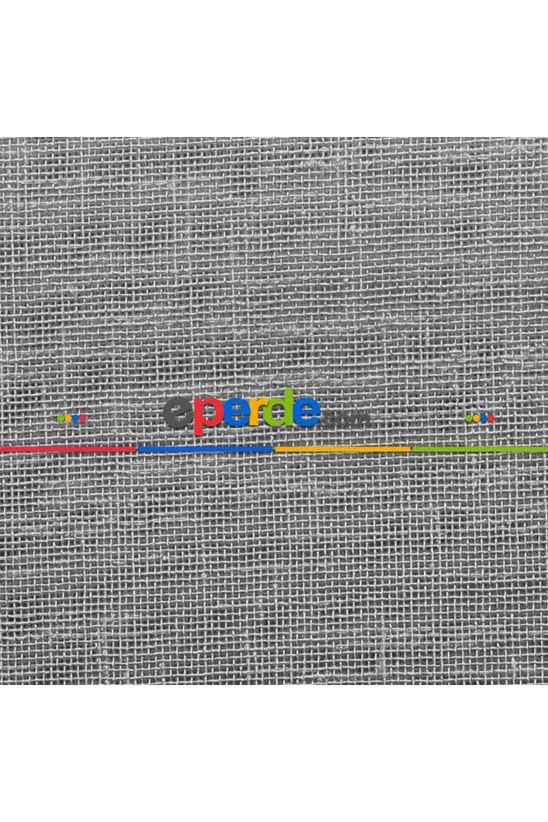 Pilesiz Gri Natural Keten Tül Düz Dikim 200cm X 260cm 