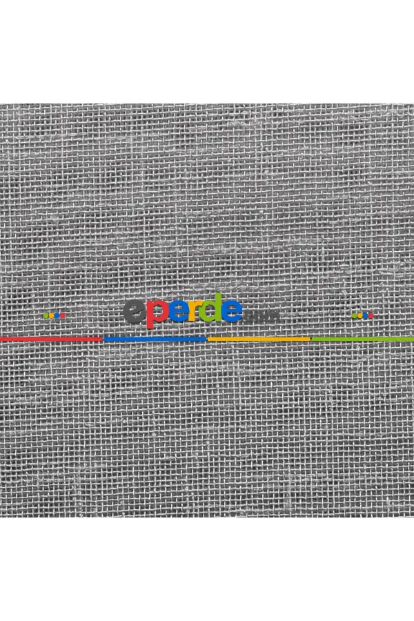 Pilesiz Gri Natural Keten Tül Düz Dikim 200cm X 260cm 
