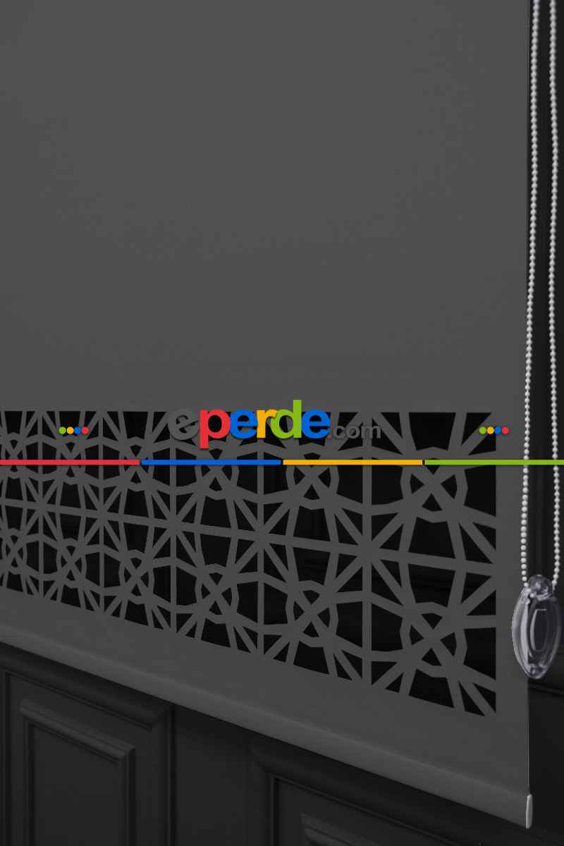 Koyu Gri Renk Lazer Kesim Mat Stor Perde (ister Düz - İster Lazer Kesimli Satın Alın)