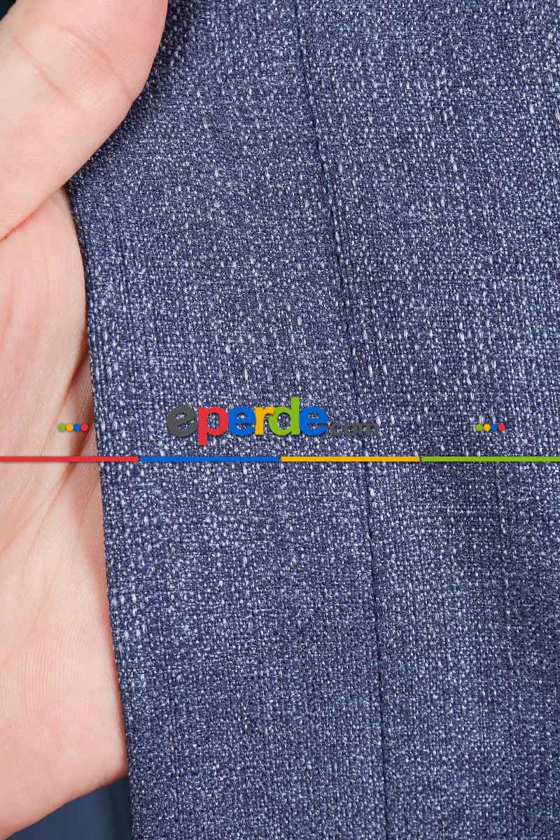 Gece Mavi Jakar Dokuma Fon Perde