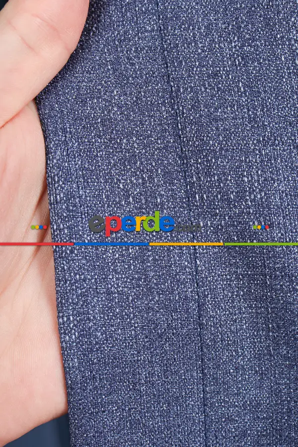 Yatak Odası - Gece Mavi Jakar Dokuma Fon Perde