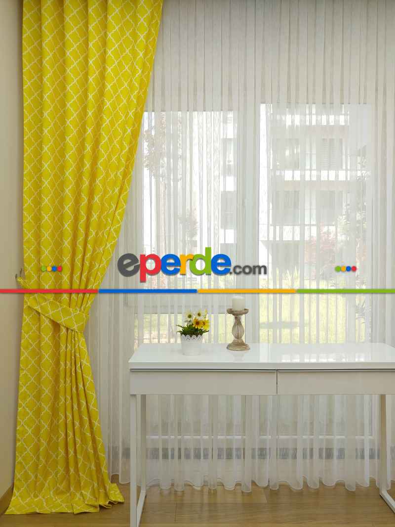 Mutfak Fon Perde- Sarı