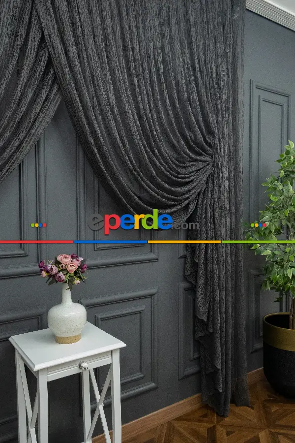 Gri Antrasit Füme Tiyatro Yanki Kruvaze Model Tül Yanki Tül Camkırığı Tül