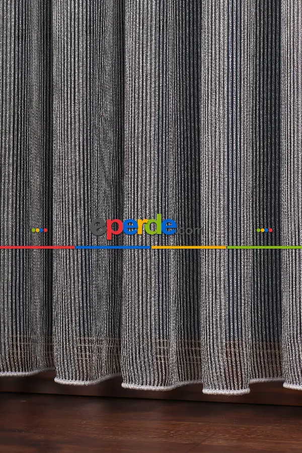 Salon Tül - Luka Gri-antrasit Düz Tül Perde Ütü İstemez