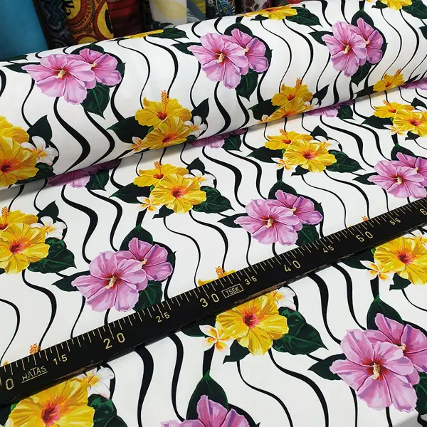 Çiçek Desenli Fon Perde Evm325 - Kumaşı Kalındır Duck Bezi Değildir.- Siyah-Sarı-Beyaz-Mor-Lila-Çok Renkli