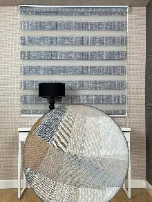 Mutfak Gri Jakar Dokuma Zebra Perde, Standart Metal Kasalı Yüksek Kalite Kornişe Kolay Montaj Seçenekli