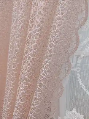Pudra Pembe Kdk Örme Tül Fon Perde#- Pembe Pudra Pembe