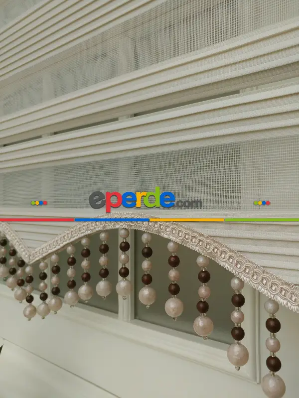 Salon Zebra - Zebra Perde - Dar Pileli Zebra Perde- Bej