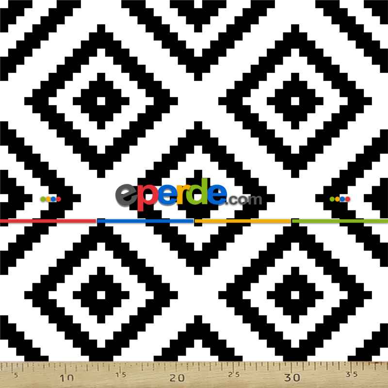 Karo Desenli Fon Perde Evm561 Kumaşı Kalındır Duck Bezi Değildir- Siyah-Beyaz