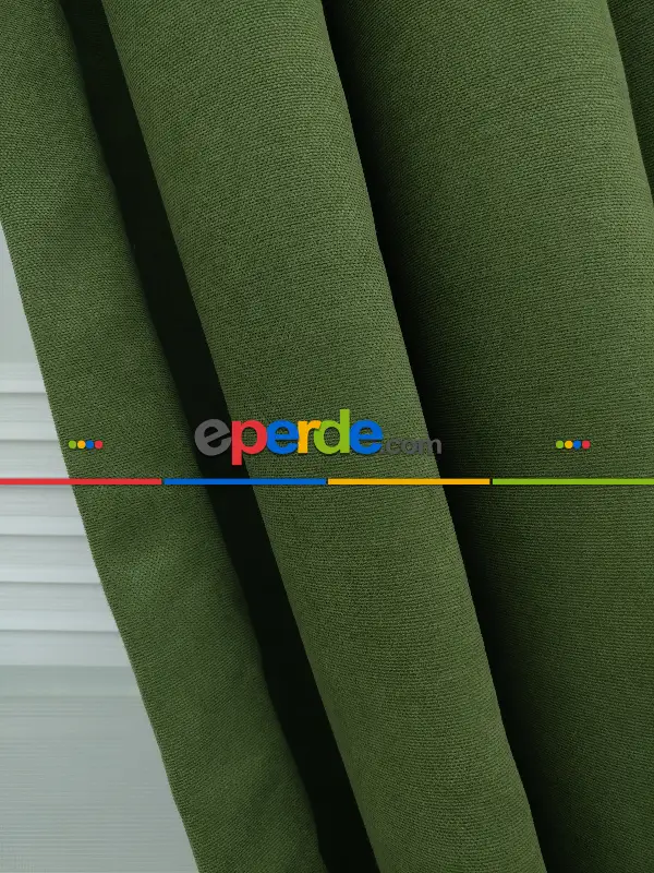 %25 İndirimli!!! Yeşil Düz Fon Perde- Yeşil