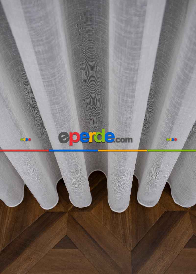 Keten Tül Ütü İstemez Dökümlü Tül - İtinalı Dikiş - S Pile