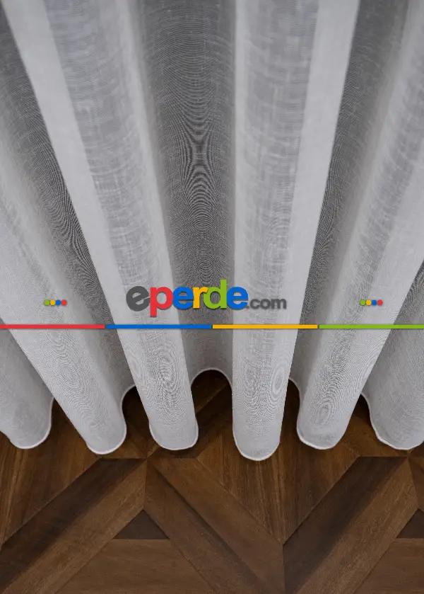 Yatak Odası - Keten Tül Ütü İstemez Dökümlü Tül - İtinalı Dikiş - S Pile