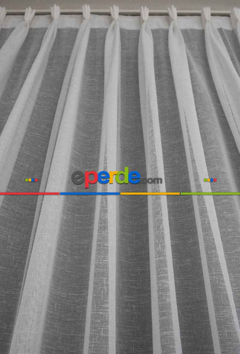 Genç Odası Keten Tül Ütü İstemez Dökümlü Tül - İtinalı Dikiş - Amerikan Pile