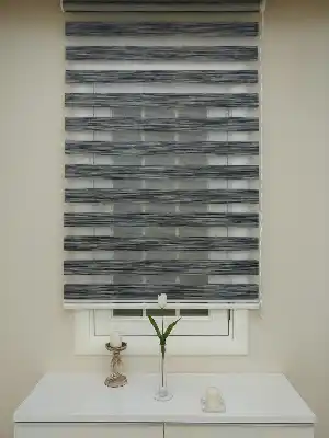 Lüx Bambu Zebra Perde Ahşap Görünümlü -füme- Füme