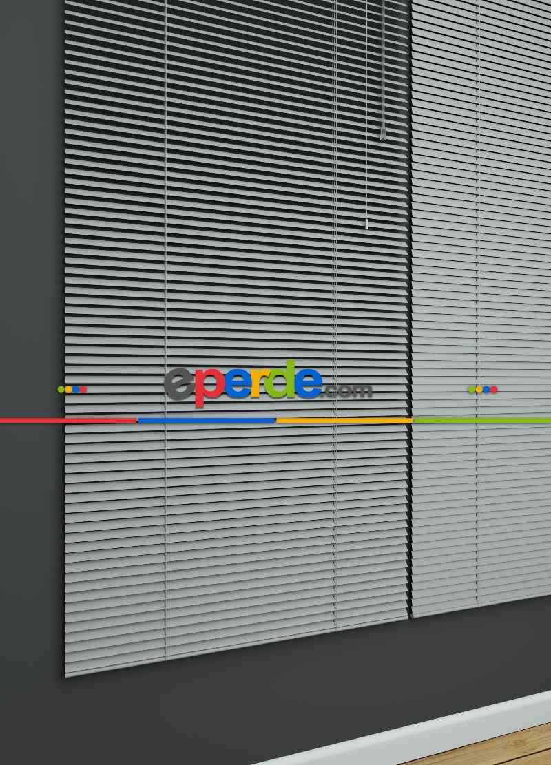 Mutfak - 1. Kalite Gri- Alüminyum Jaluzi Perde - 25mm Kalınlığında