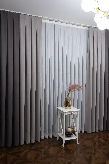 Gri Ve Antasit Kombinli Fon Perde