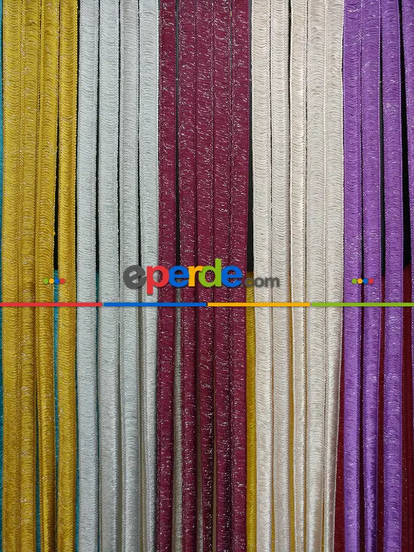 Bordo Rengi İp Perde İpek Duble Serisi- Bordo-gümüş