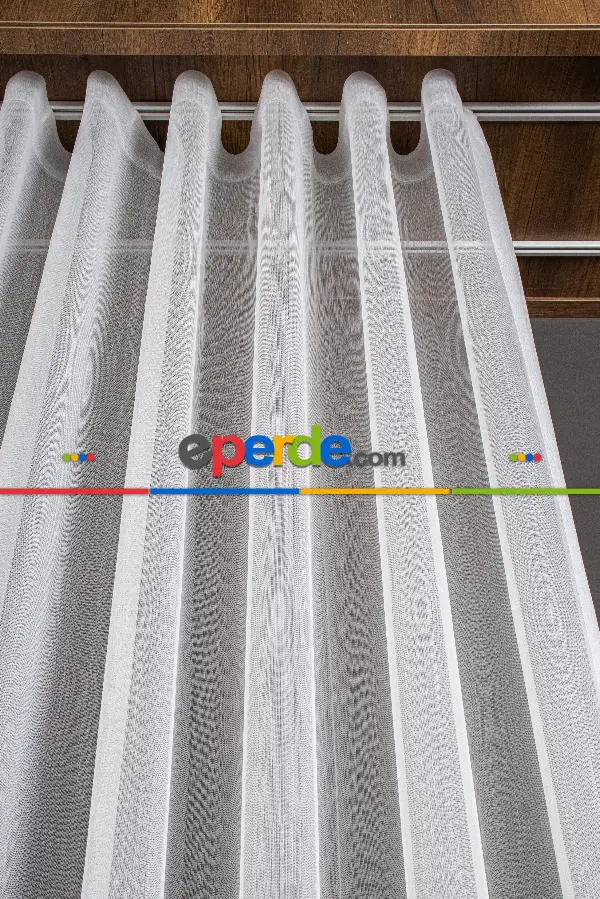 Salon - Altın/gümüş/bakır Kabartmalı Yaprak Desenli Tül Perde - Armür Dokuma Keten Efektli