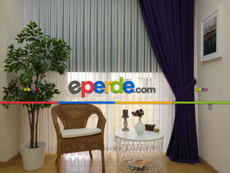 Soft Mor Fon Perde Geniş En (285)- Mor