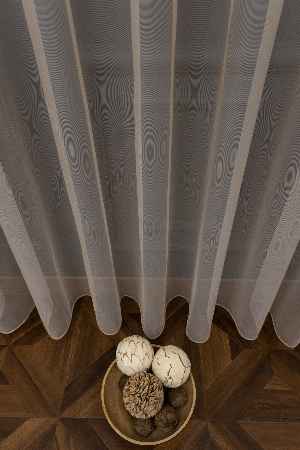 Arzenen Marka Doğal Yansımalarıyla Şık Görünümlü Kendinden Parlak, Renkli Tül Perde- Kum Bej