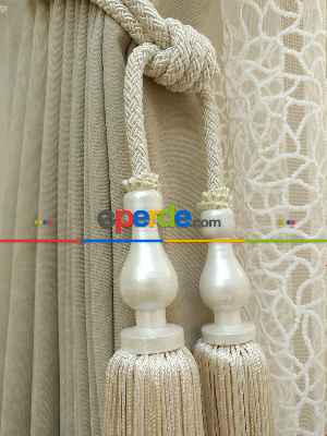 Bej Rengi - Düz Fon Perde ( Dökümlü Fon Perde)- Bej