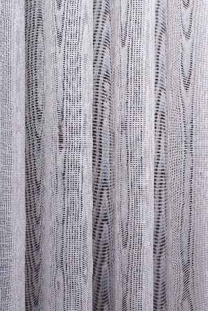 Hazel Beyaz-kahverengi Detaylı Keten Düz Tül Perde Gramajlı