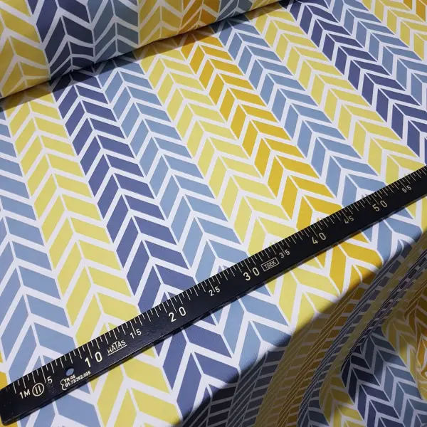 Renkli Geometrik Desenli Fon Perde Evm212d Kumaşı Kalındır Duck Bezi Değildir- Sarı-Mavi Açık-Hardal Sarısı- Çok Renkli 3