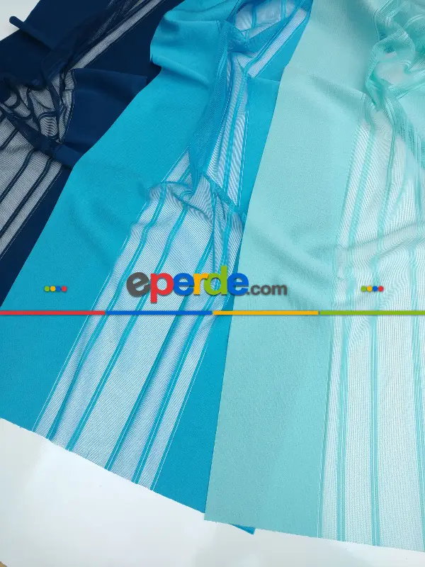 Salon - 1. Kalite Çizgili Tül Dikey Zebra Perde - Ft-33 Parlament , Ft-31 Okyanus , Ft-26 Turkuaz , Ft-02 Ekru- Lacivert