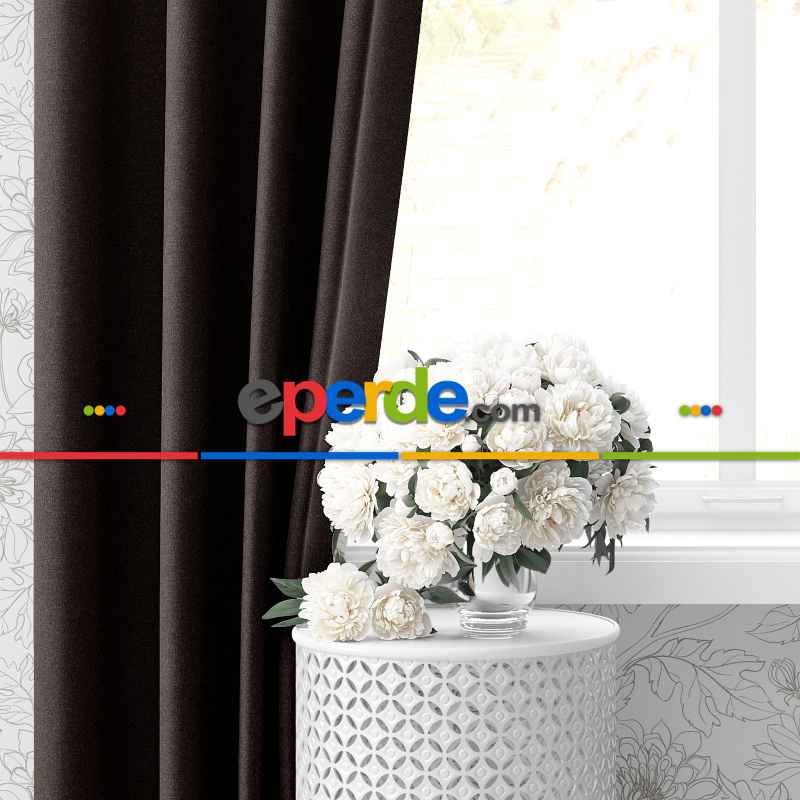 Blackout Karartma Tek Kanat Fon Perde Acı Kahve