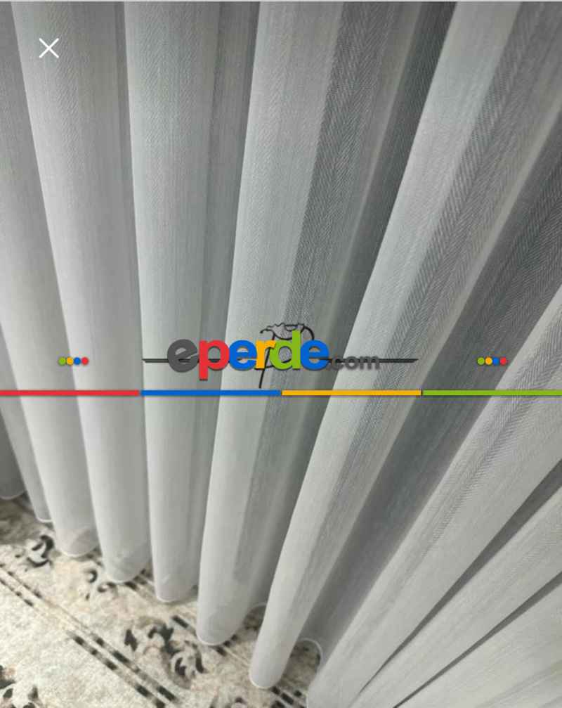 Brillant Balık Sırtı Düz Kurşunlu Tül Perde