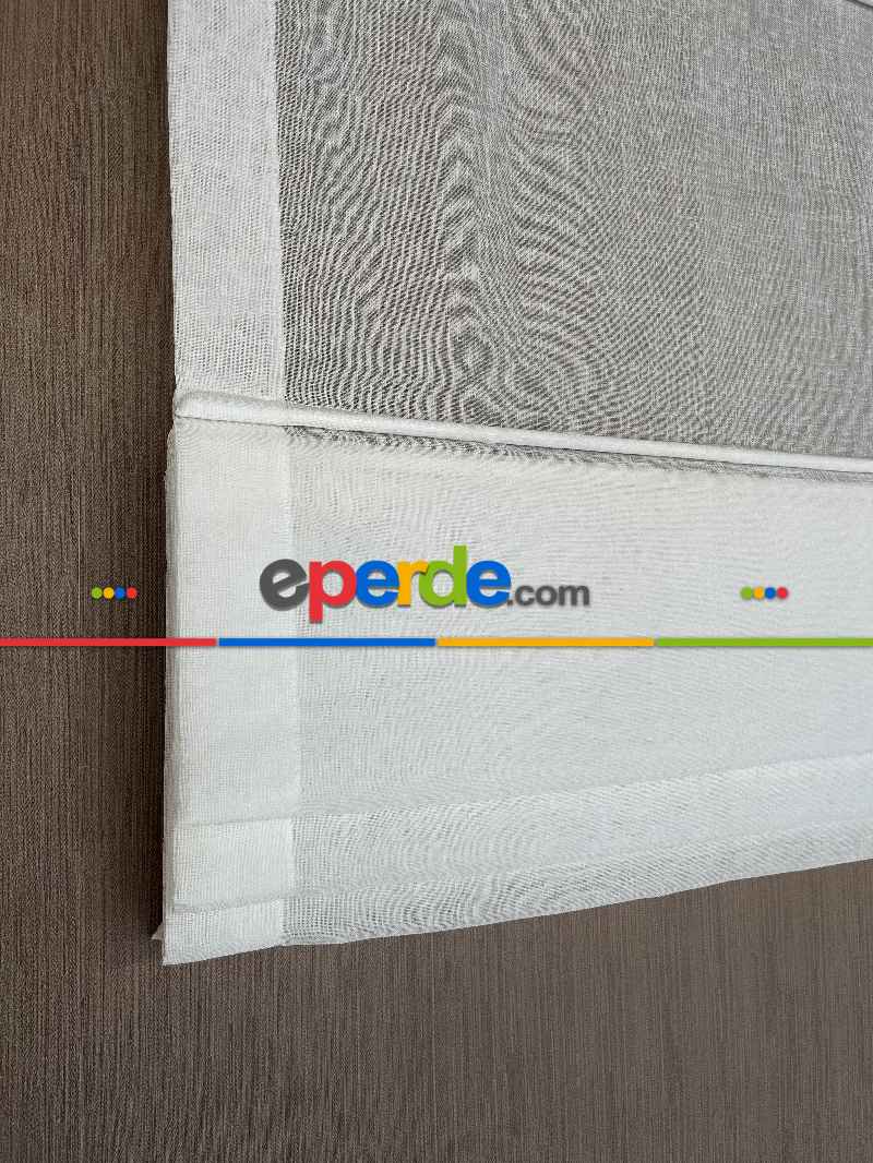 Genç Odası Katlamalı Perde Beyaz Keten Tül