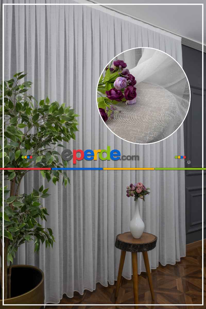 Mutfak - Natural Keten Tül Ekru Yüksek Kalite