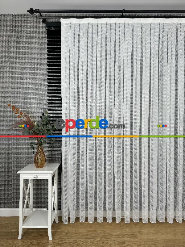 Mutfak Brillant Tül Perde, Premium Seri, Kurşunlu Tül