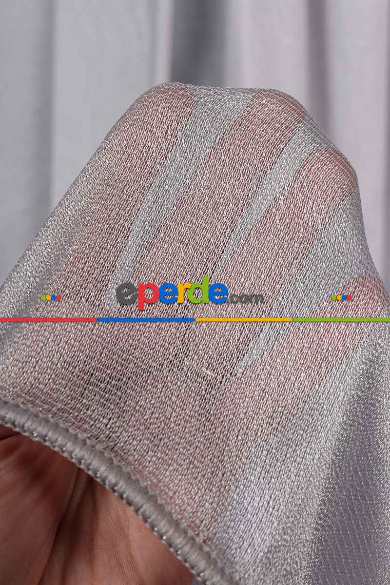 Gri Düz Tül Perde Ütü Istemez