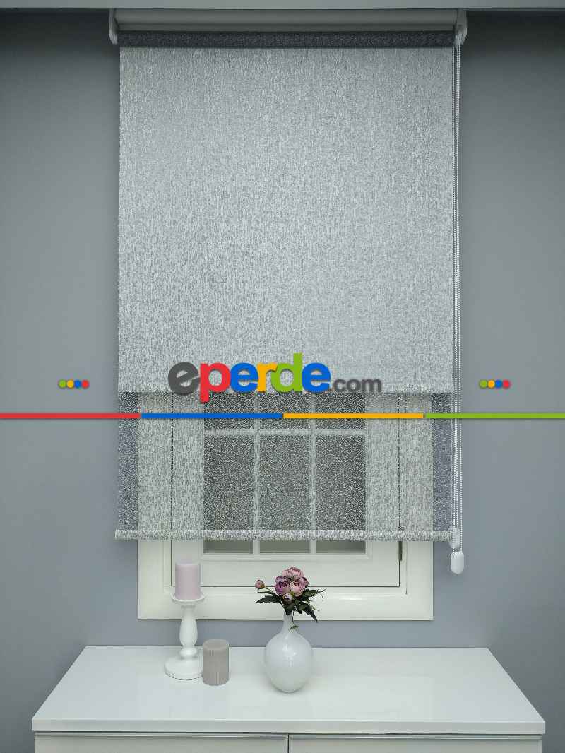 Çiftli Sistem Dantel Stor- Siyah-gri-füme-antrasit