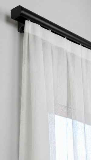 Siyah Çift Kanallı Dekoratif Ray, Modern Perde Korniş Rayı