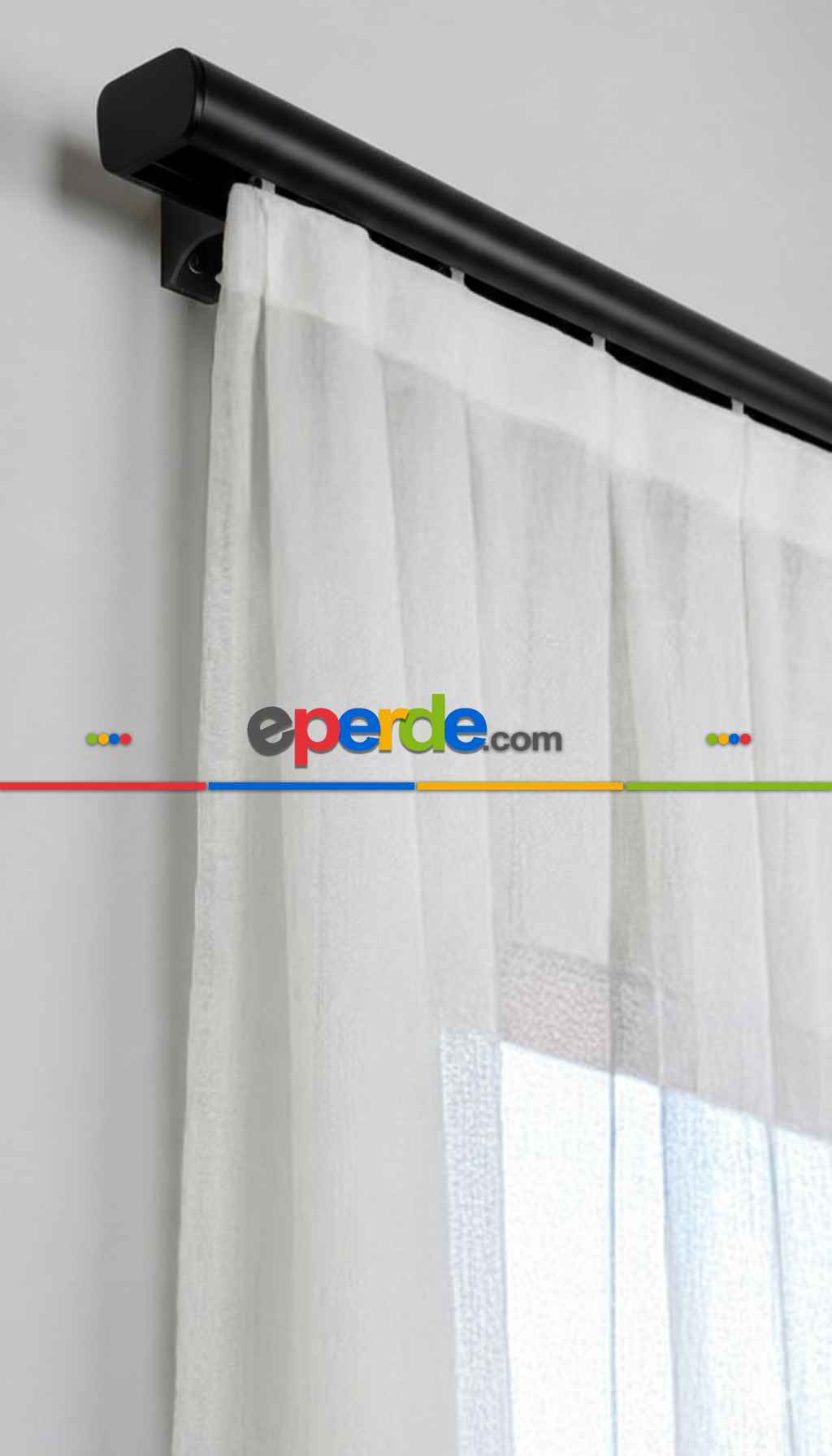 Siyah Çift Kanallı Dekoratif Ray, Modern Perde Korniş Rayı